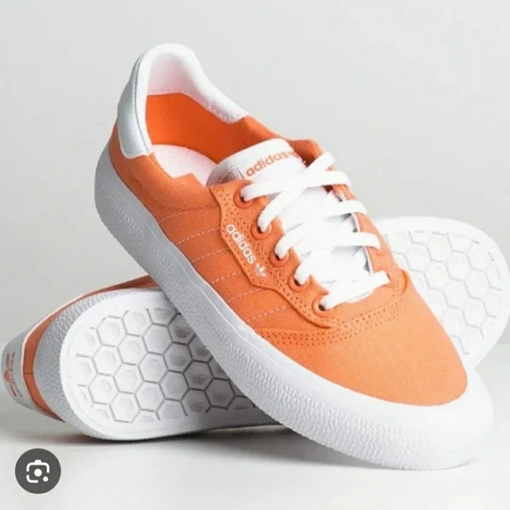 Adidas 3 MC Coral and White Skate Summer Fabric Sneakers Size US Men 6 WMN 7